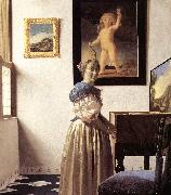 VERMEER VAN DELFT, Jan Lady Standing at a Virginal er oil painting reproduction